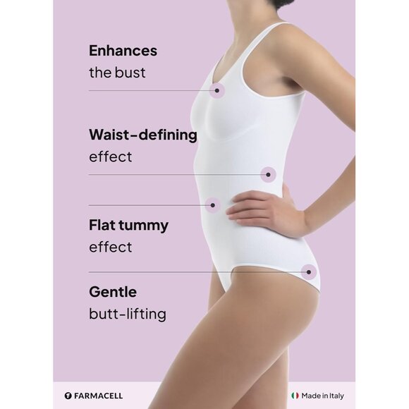 🆕Women’s White Nylon Shaping Control Body Shaper with Push-Up Effect - Picture 3 of 8